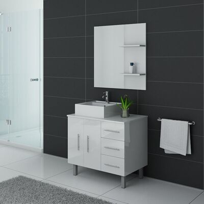 Mobilier de salle de bain FLORENCE Blanc - Ensemble salle de bain - Publicité Mobilier de salle de bain FLORENCE Blanc - Ensemble salle de bain - Publicité