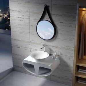 Distribain Plan de toilette avec vasque ronde en solid surface SDK55 + SDV32