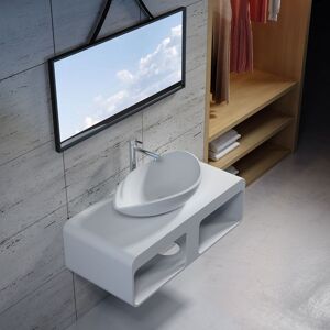 Distribain Plan de toilette avec vasque design en solid surface SDK52 + SDV20