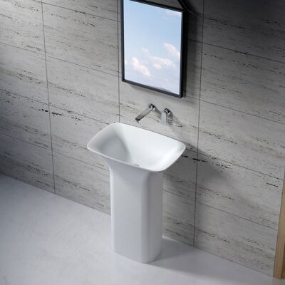 Distribain Vasque totem rectangulaire sur pied en solid surface Réf : SDV26 - Publicité Distribain Vasque totem rectangulaire sur pied en solid surface Réf : SDV26 - Publicité