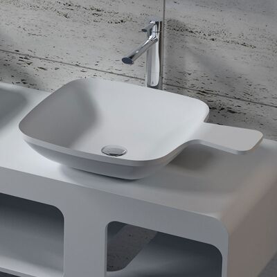 Distribain Vasque à poser cuillère carrée en solid surface SDV13 - Publicité Distribain Vasque à poser cuillère carrée en solid surface SDV13 - Publicité