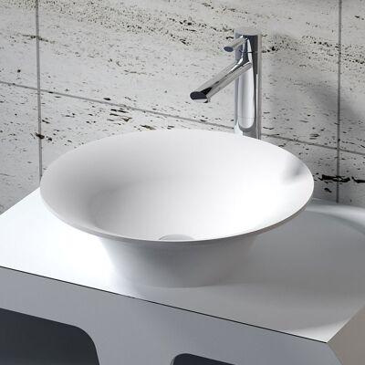 Distribain Vasque à poser ronde évasée en solid surface SDV32 - Publicité Distribain Vasque à poser ronde évasée en solid surface SDV32 - Publicité