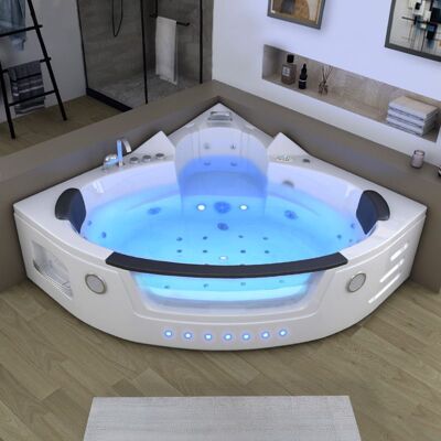 Distribain_S Baignoire Balnéo d'angle Romantica-S 36 jets Whirlpool - Publicité Distribain_S Baignoire Balnéo d'angle Romantica-S 36 jets Whirlpool - Publicité
