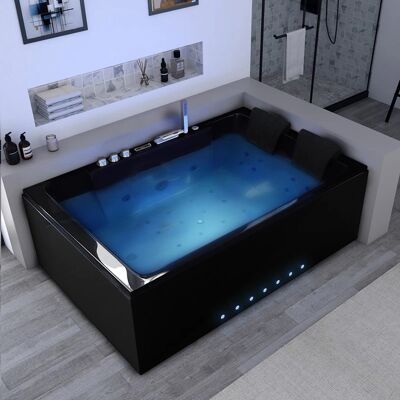 Distribain Baignoire balnéo rectangulaire Belize Black Droite 32 jets Whirlpool - Publicité Distribain Baignoire balnéo rectangulaire Belize Black Droite 32 jets Whirlpool - Publicité