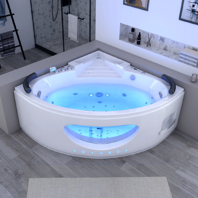 Distribain Baignoire balnéo d'angle Lisbonne 34 jets Whirlpool
