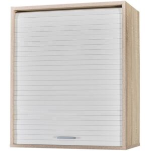 Tousmesmeubles Meuble de rangement de cuisine L Chêne/Blanc - DANNIE - L 60 x l 35 x H 72 cm