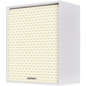 Tousmesmeubles Meuble de rangement de cuisine L Blanc/Etoile jaune - DANNIE - L 60 x l 35 x H 72 cm