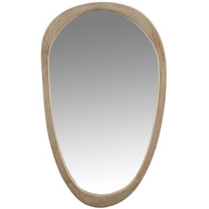 Tousmesmeubles Miroir Bois naturel/Verre taille M - MEGRULI - L 83 x l 2,5 x H 51 cm