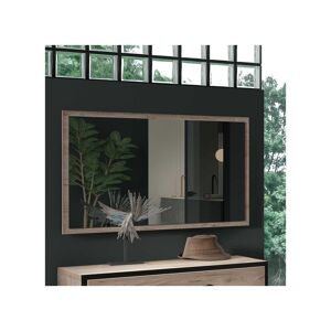 Tousmesmeubles Miroir rectangulaire Chêne beige - CAEN - L 110 x l 3 x H 65 cm