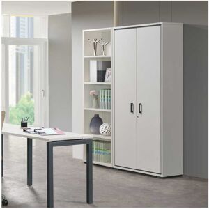 Tousmesmeubles Armoire à clefs 2 portes Blanc - OCHE - L 100 x l 40 x H 212 cm