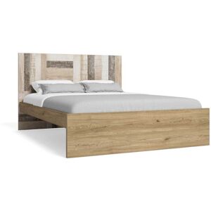 Tousmesmeubles Cadre + Tete de lit 140190 cm Bois - MONSIEUR - L 195.6 x l 150.6 x H 100 cm