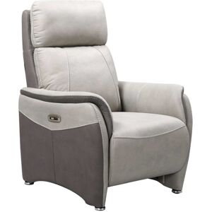 Tousmesmeubles Fauteuil Relax electrique Mastic/Brun taupe - PLICY -