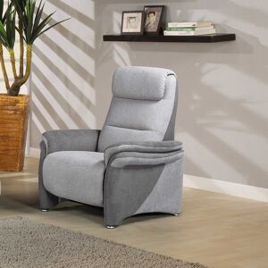 Tousmesmeubles Fauteuil Relax électrique Gris clair/Gris foncé - ZENIA - L 85 x l 96 x H 107 cm