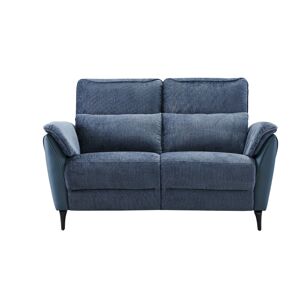 Tousmesmeubles Canapé 2 places relax électrique Tissu/Simili cuir Bleu - CEPHEE - L 149 x l 88 x H 109 cm