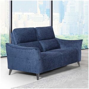 Tousmesmeubles Canapé 2 places relax électrique Tissu Bleu nuit - CARINA - L 152 x l 98 x H 100 cm