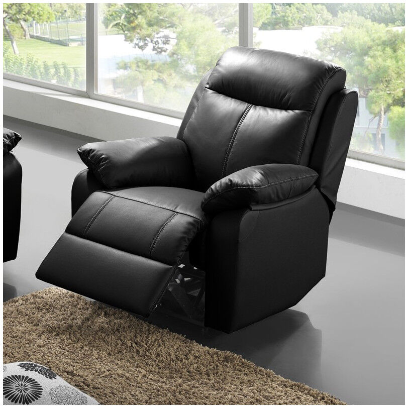 Tousmesmeubles Fauteuil Relax électrique Cuir Noir - VYCTOIRE - L 88 x l 95 x H 101 Tousmesmeubles Fauteuil Relax électrique Cuir Noir - VYCTOIRE - L 88 x l 95 x H 101