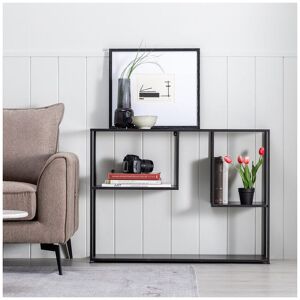 Tousmesmeubles Console 4 plateaux métal Noir - URBAN - L 100 x l 26 x H 75 cm