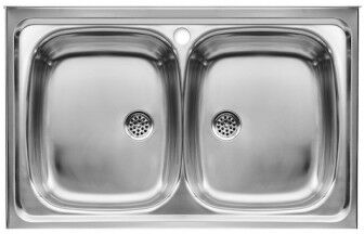 ROCA E-90 Evier Inox 2 Bacs 90X50Cm - A870420903 ROCA E-90 Evier Inox 2 Bacs 90X50Cm - A870420903