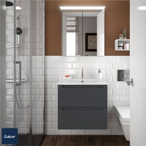 Meuble Salle De Bain Monterrey 60cm 2 Tiroirs Anthracite Mat - Salgar 96533