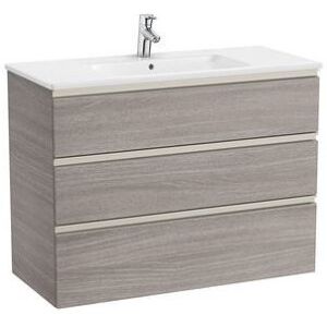 The Gap Unik 3 Tiroirs Lavabo Centre Slim 1000 Mm City Oak/poignees Nickel Mat - Roca A851853402