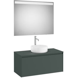 Ona Pack Meuble 1t+plan Pr Lav Centre+miroir 1000 Vert Mat-Roca A851714513