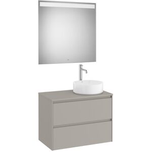 Ona Pack Meuble 2t+plan Pr Lav Dte+miroir 800 Gris Mat-Roca A851715510