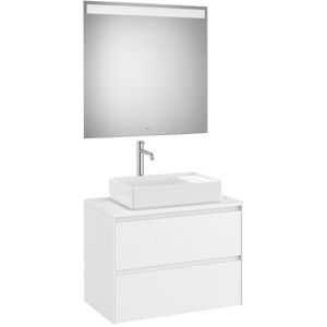 Ona Pack Meuble 2t+plan Pr Lav Centre+miroir 800 Blanc Mat-Roca A851716509