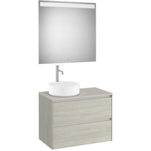 Ona Pack Meuble 2t+plan Pr Lav Gche+miroir 800 Chene Blanchi-Roca A851717512