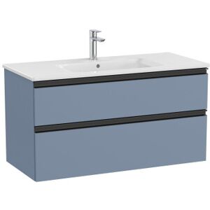 The Gap Unik 2 Tiroirs Lavabo Slim Centre 1000 Mm Bleu Mat/ Poignees Noires - Roca A851852548