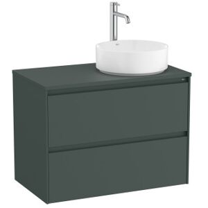 Ona Meuble 2 Tiroirs Pr Lavabo Droite + Plan 800mm Vert Mat-Roca A851727513