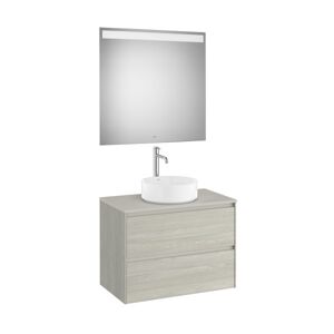 Ona Pack Meuble 2t+plan Pr Lav Centre+miroir 800 Chene Bl-Roca A851716512