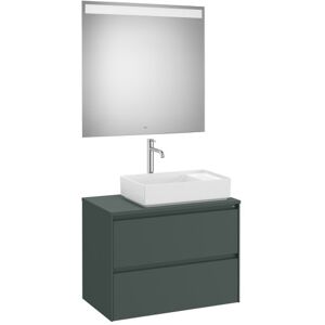 Ona Pack Meuble 2t+plan Pr Lav Dte+miroir 800 Vert Mat-Roca A851715513