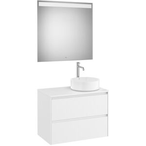 Ona Pack Meuble 2t+plan Pr Lav Dte+miroir 800 Blanc Mat-Roca A851715509