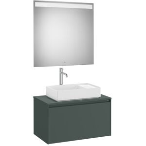 Ona Pack Meuble 1t+plan Pr Lav Centre+miroir 800 Vert Mat-Roca A851712513