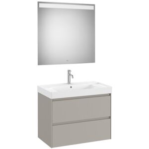 Ona Pack 2 Tiroirs 800mm Lavabo Centre Gris Mat-Roca A851707510