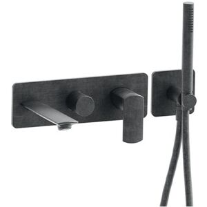 Bain Douche Mural Profilo Encastre 2 Sorties Chrome Noir Brosse Robinetterie Profilo - Cristina Ondyna Pf10275