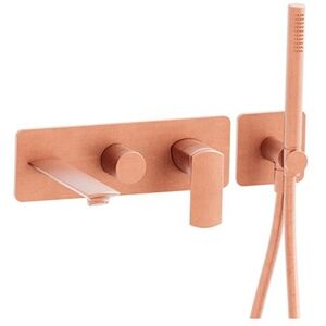 Bain Douche Mural Profilo Encastre 2 Sorties Or Rose Brosse Robinetterie Profilo - Cristina Ondyna Pf10234p