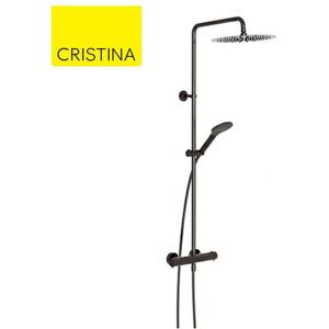 Colonne De Douche Thermostatique Chrome Noir Theta - Cristina Ondyna Tv44872