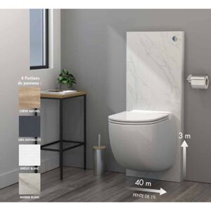 Cuvette Suspendue Avec Broyeur Integre Marbre Blanc - Watermatic W40 Silence