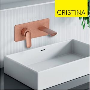 Facade Mitigeur Lavabo Encastre Avec Bec De 185 Mm Or Rose Brosse - Cristina Ondyna Fl25634p