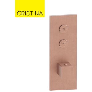 Facade Thermo Twist Thermostatique 2 Sorties Or Rose Brosse Quadri - Cristina Ondyna Xq61234p