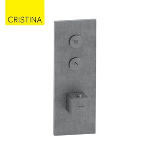 Facade Thermo Twist Thermostatique 2 Sorties Metal Brosse Quadri - Cristina Ondyna Xq61277