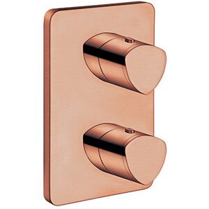 Facade Externe Profilo Laiton Thermostatique 2 Sorties Or Rose Brosse - Cristina Ondyna Xf75234p