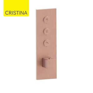 Facade Thermo Twist Thermostatique 3 Sorties Or Rose Brosse Quadri - Cristina Ondyna Xq61334p