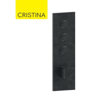 Facade Thermo Twist Thermostatique 3 Sorties Chrome Noir Brosse Quadri - Cristina Ondyna Xq61375