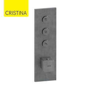 Facade Thermo Twist Thermostatique 3 Sorties Metal Brosse Quadri - Cristina Ondyna Xq61377