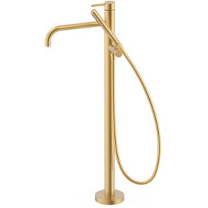 Mitigeur Sur Pied Pour Baignoire Et Douche1 Colonne Verticale Or Mat 24k - Tres 26247005om