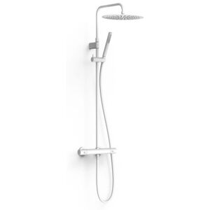 Ensemble De Robinet Thermostatique Mural À 2 Voies Pour Douche Blanc Mat - Tres 19039302bm