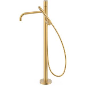 Mitigeur Sur Pied Pour Baignoire Et Douche1 Colonne Verticale Or Mat 24k - Tres 26247006om