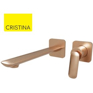 Facade Mitigeur Lavabo Large Encastre 2 Trous Or Rose Brosse Foil - Cristina Ondyna Fl25934p